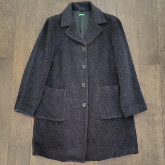 United Colors Of Benetton Jackets & Blazers - United Colors Of Benetton Dark Gray Pea Coat